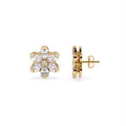 Pear & Round Lab-Grown Diamond Cluster Earrings 1.82 CTW – 14 Stones | 10K, 14K, 18K White, Yellow & Rose Gold | IGI Certified